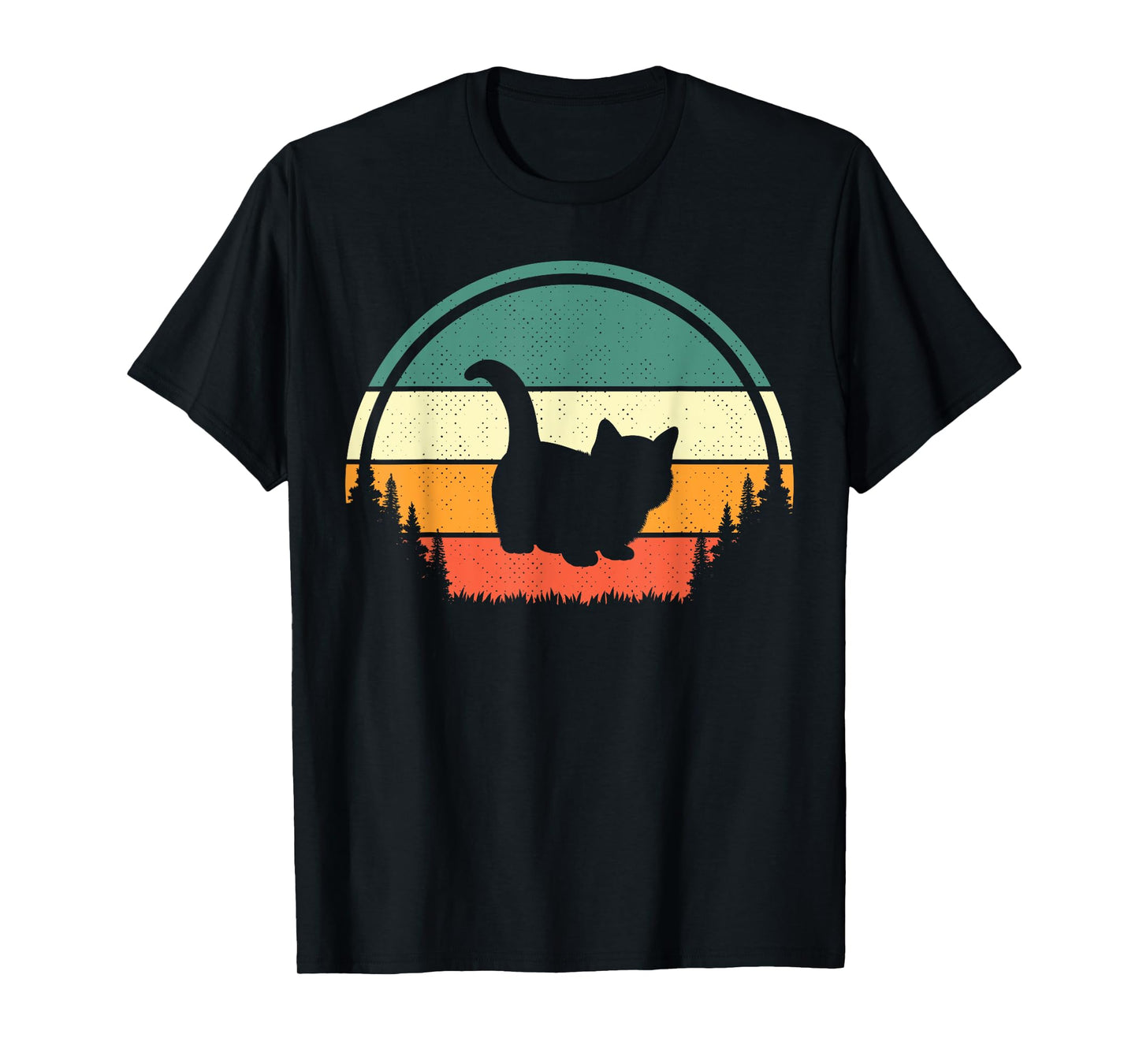 Munchkin Retro Vintage Sunset Design Funny Cat Lover Owner Men Women Kids T-Shirt