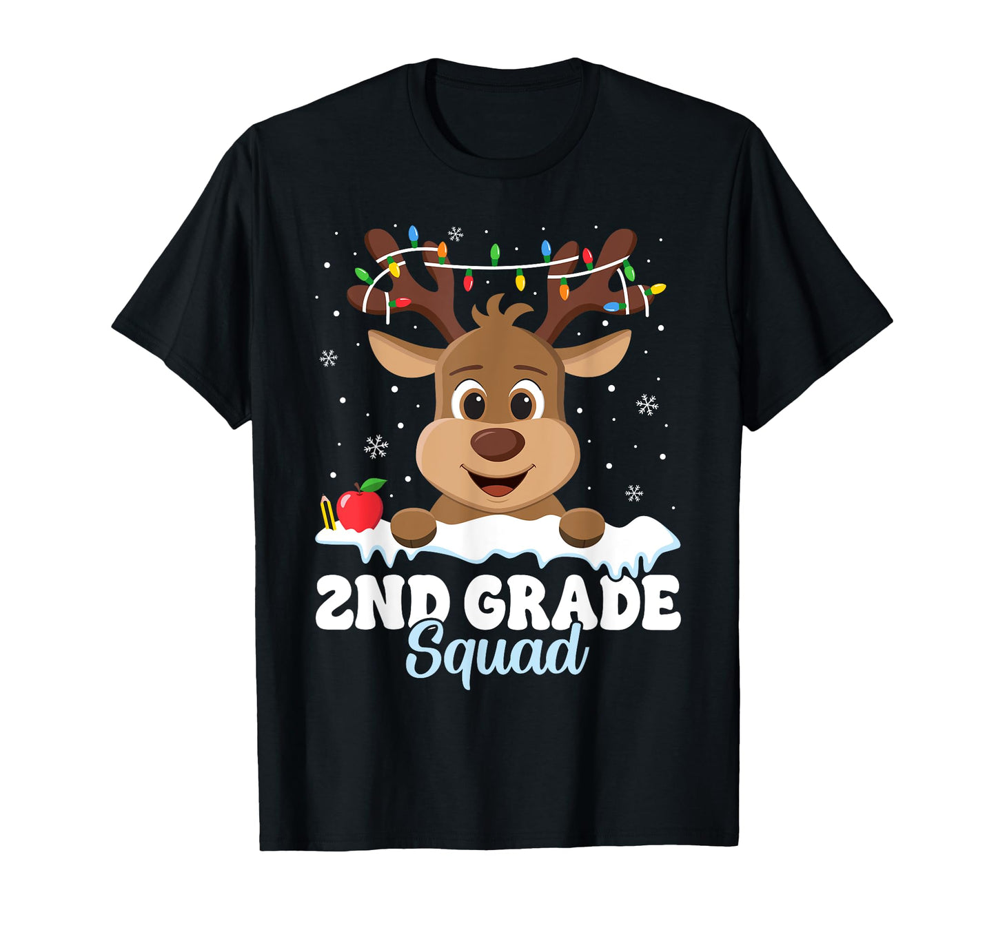 2nd Grade Teacher Christmas Second Grade Squad Reindeer Xmas T-Shirt for Men Women Kids
