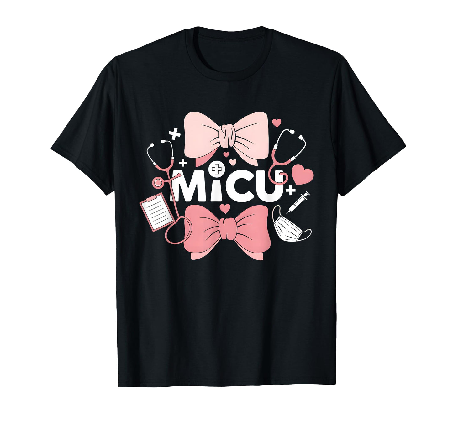 Coquette Bow MICU Nurse Medical Intensive Care Unit T-Shirt