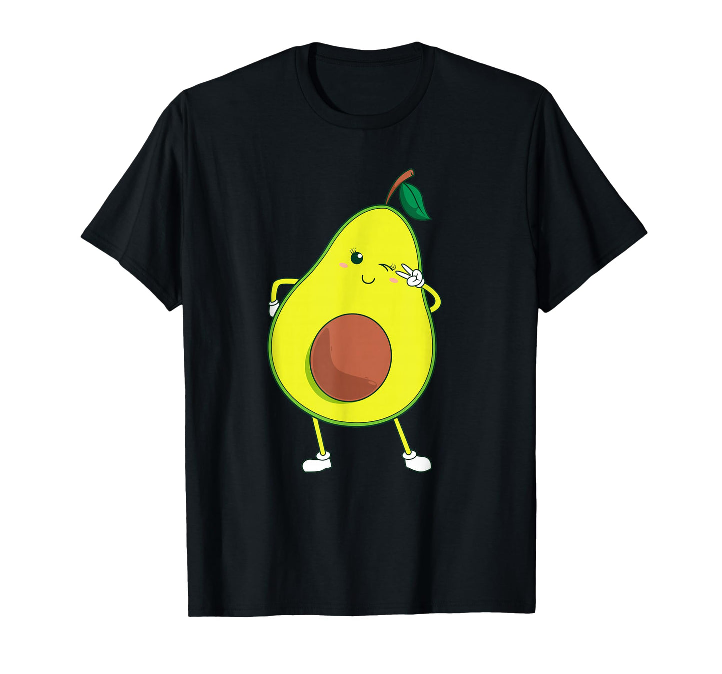 Cute Avocado Art For Kids Men Women Funny Winking Fruit T-Shirt