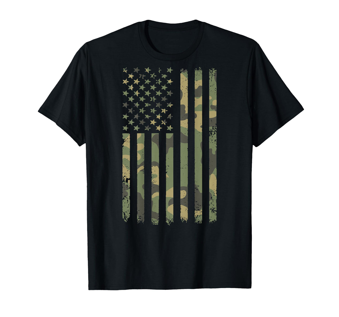 Vintage Camouflage American Flag Men, Women, Teens, & Kids T-Shirt