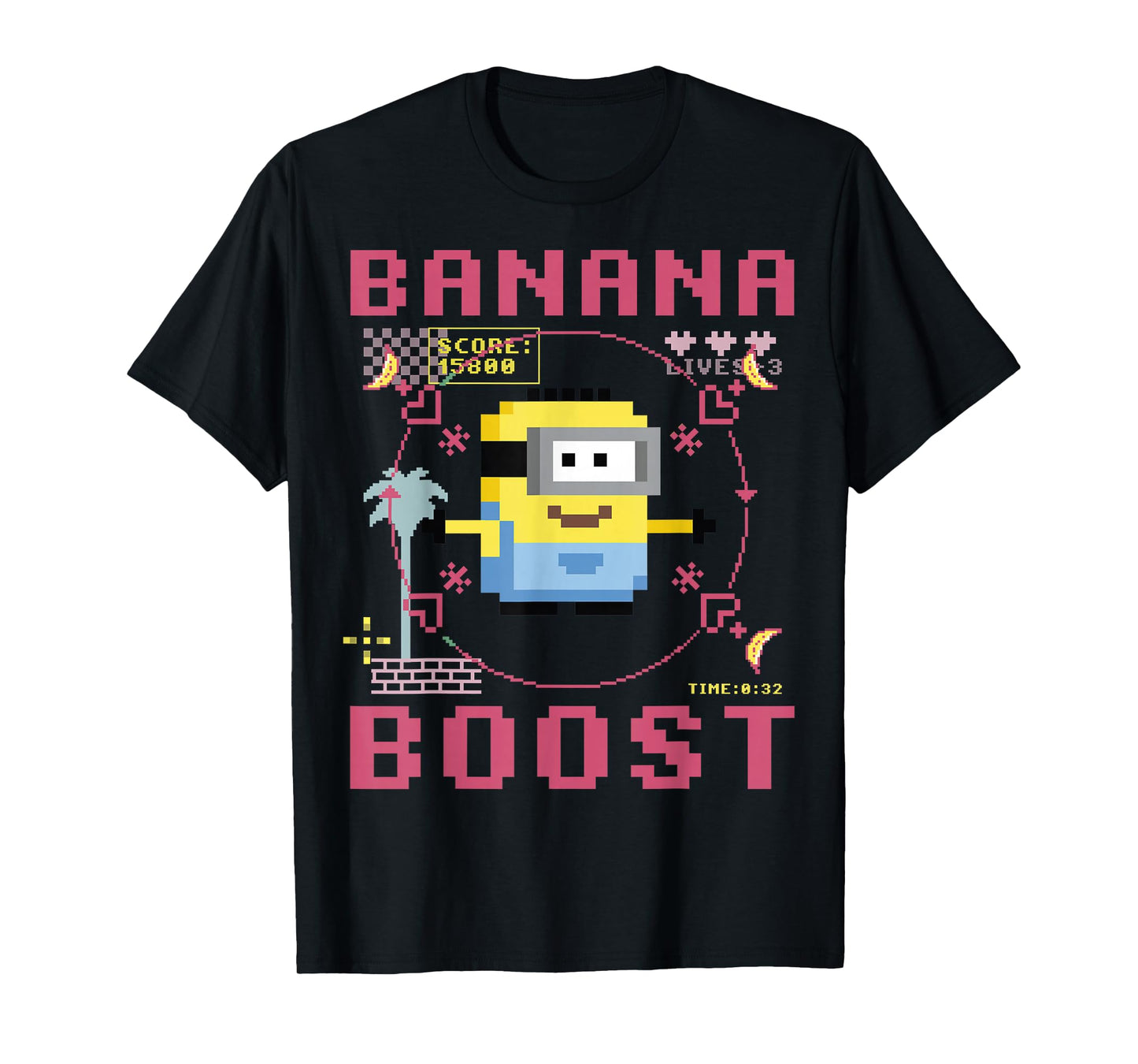 Despicable Me Minions 8-Bit Banana Boost Graphic T-Shirt T-Shirt