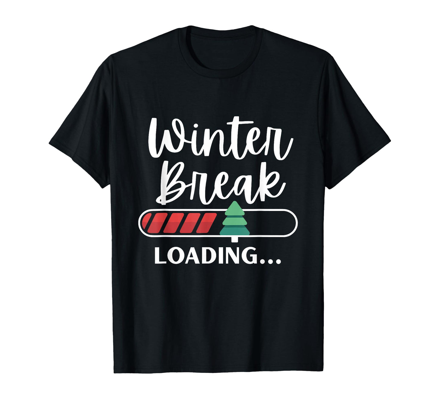 Winter Break Loading Christmas Tree Teacher Student Pajama T-Shirt