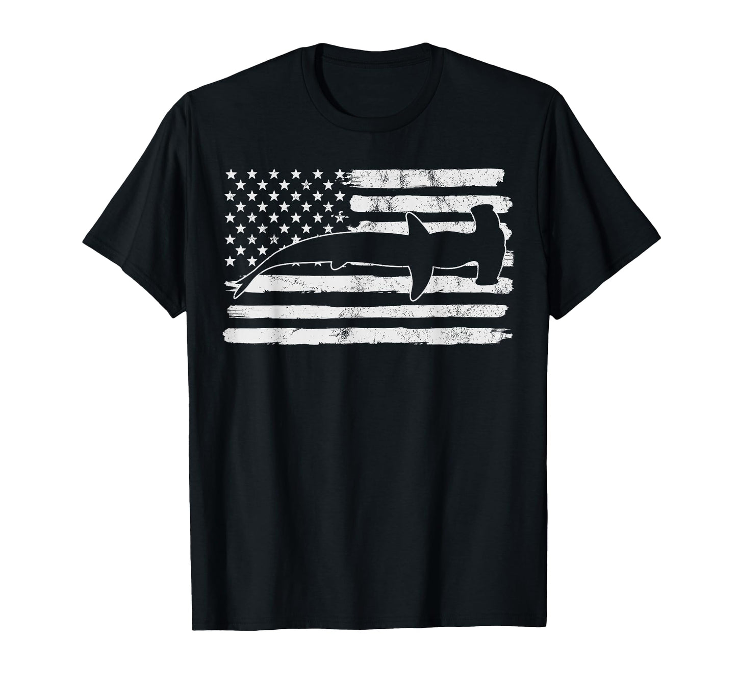 Hammerhead Shark USA Flag 4th Of July Fourth Vintage T-Shirt