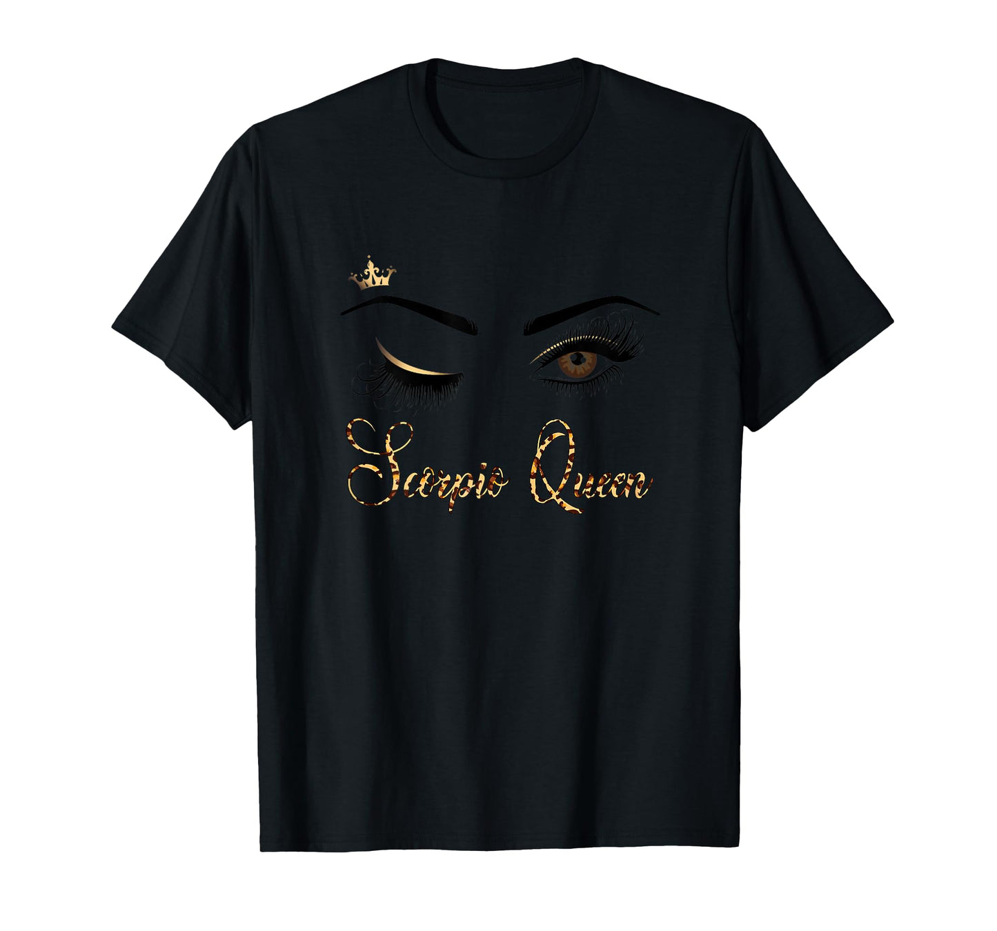 Scorpio Zodiac Birthday Leopard Print Gift For Girls Women T-Shirt