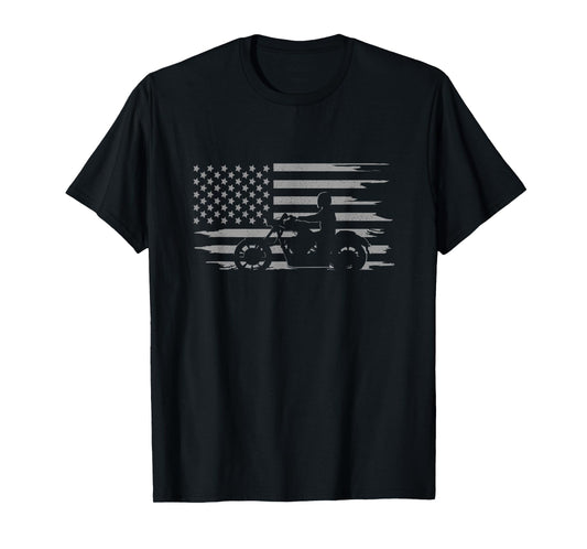 American Flag Motorcycle Apparel - Motorcycle T-Shirt Small