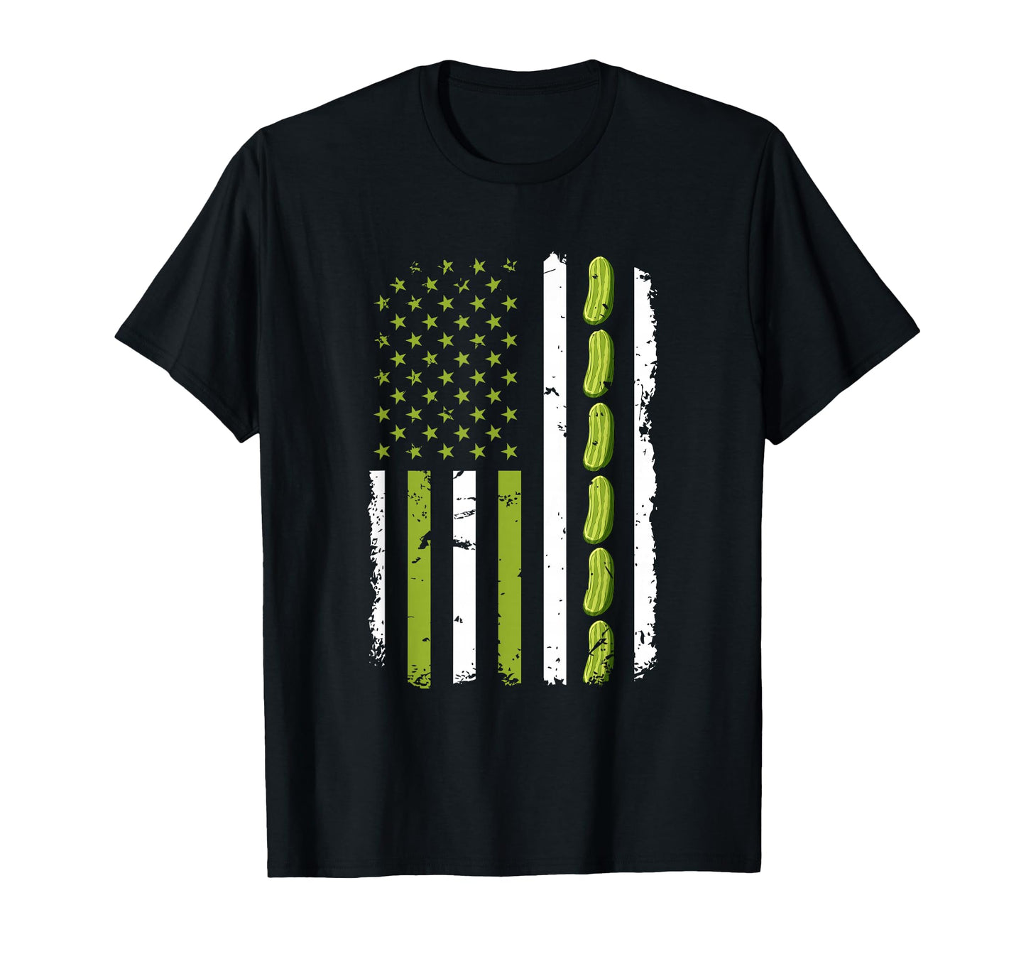 Pickle Cucumber USA American Flag Pickle Lovers 4th of July T-Shirt