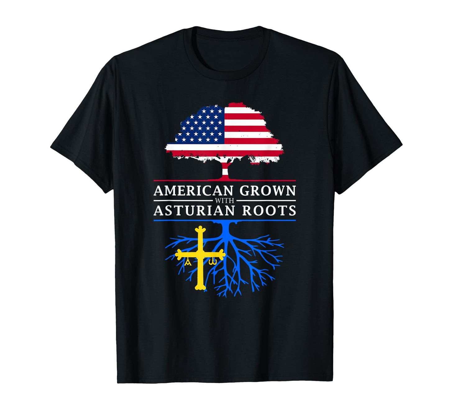 Asturian American Flag Reunion T-Shirt - Asturias Shirt T-Shirt