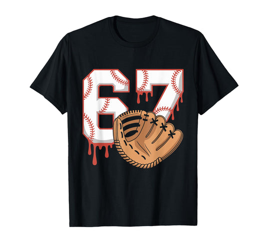 Baseball 67 Six Seven Alpha Slang 6 7 Meme Kids Teachers Boy T-Shirt