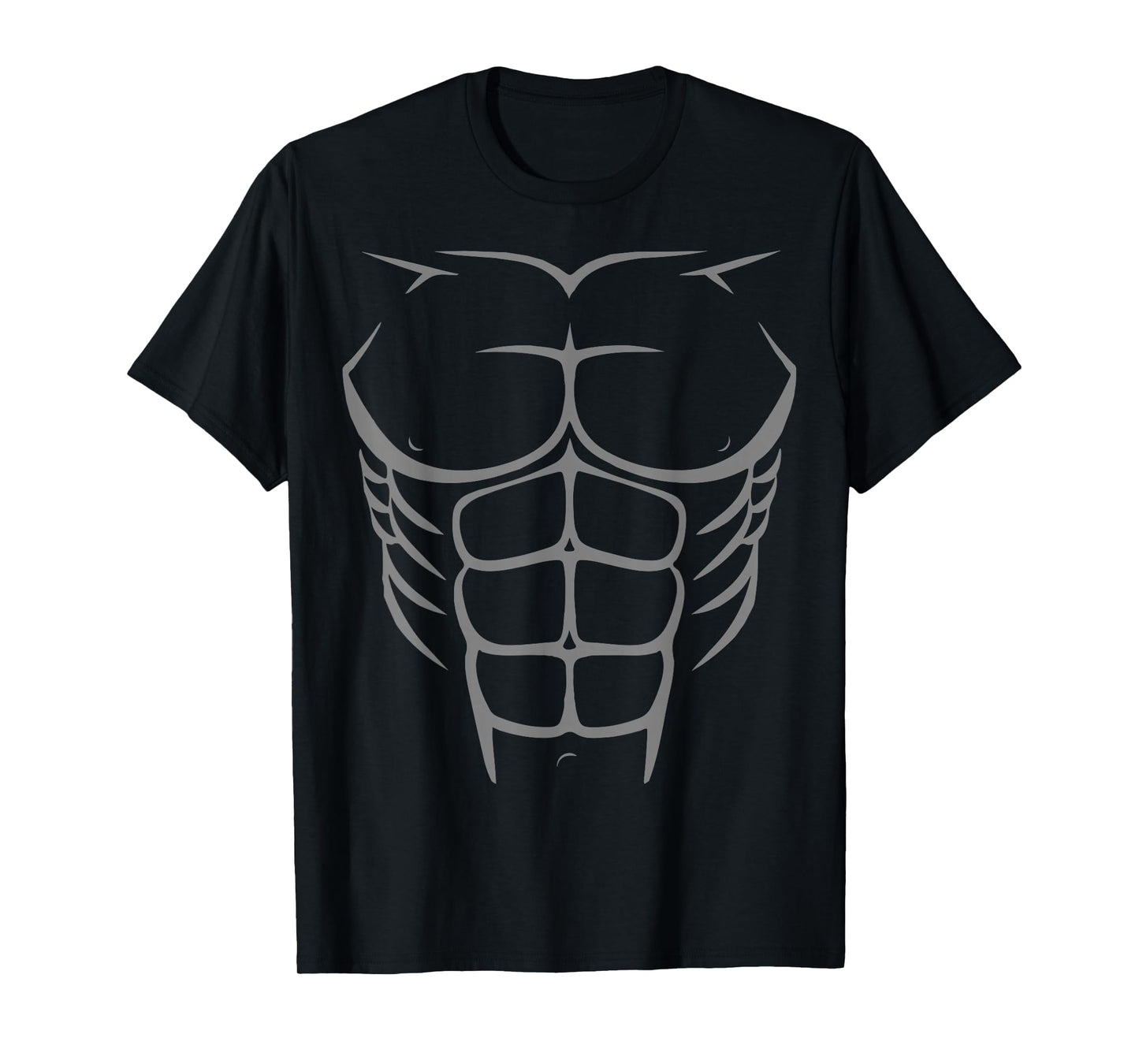 Cartoon Fake Muscle Abs Six Pack Minimal Men Boy Costume T-Shirt