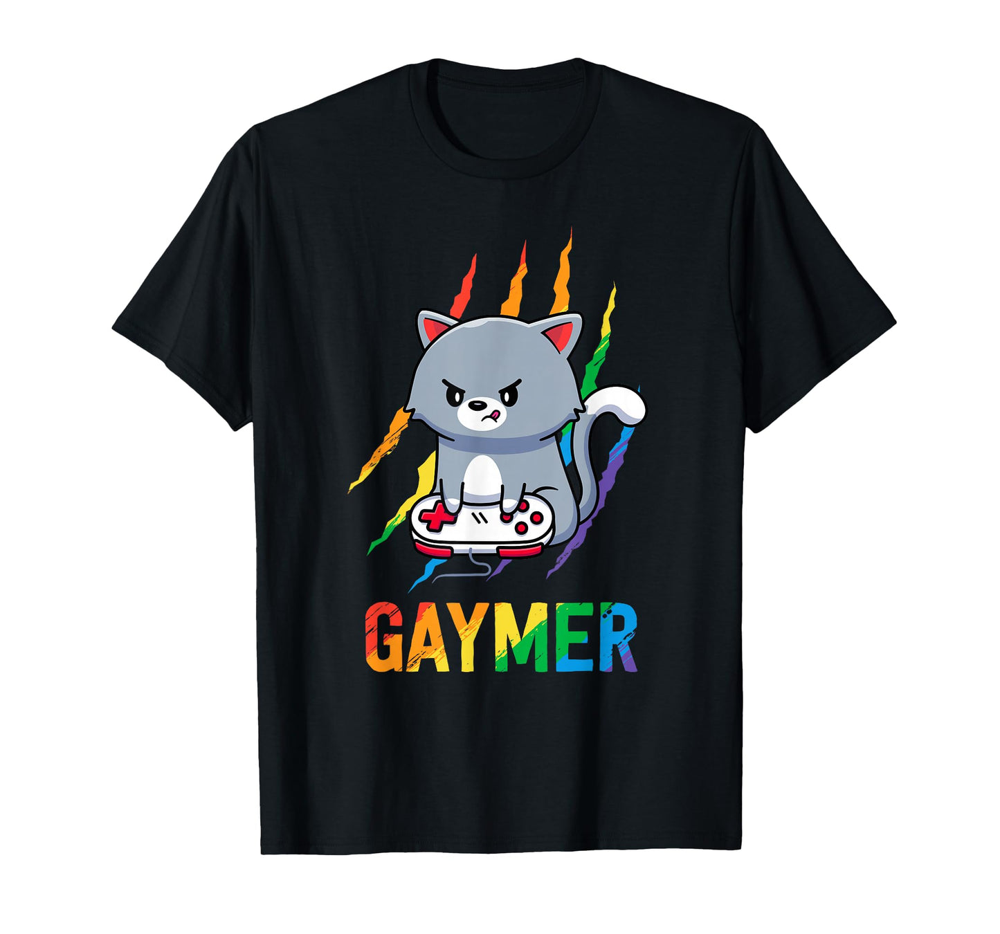 Gaymer LGBT Cat Pride Rainbow Video Game Lovers Gift T-Shirt