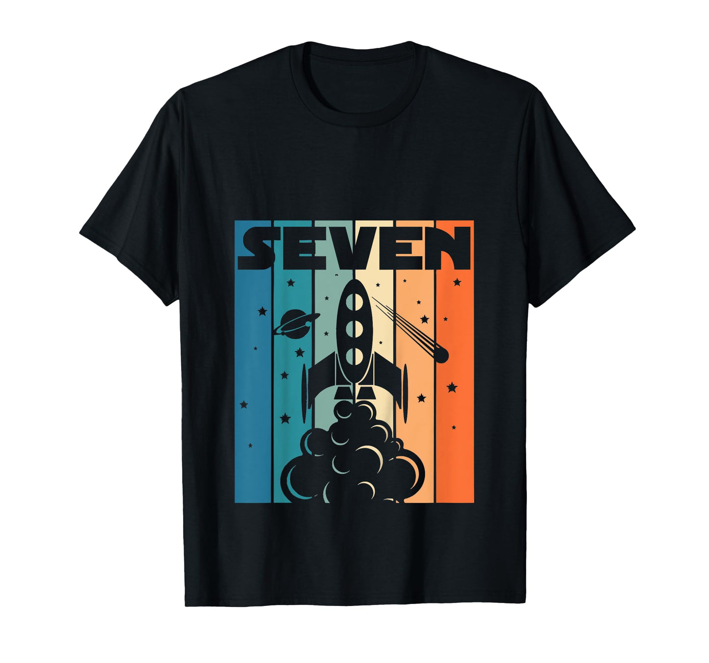 7 Year Old 7th Space Rocket Astronaut Birthday Boys Girls T-Shirt