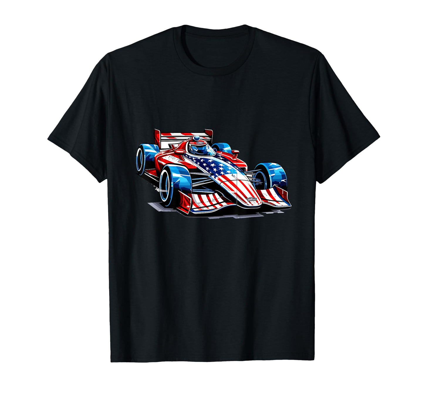 Vintage Auto Racing Car American Flag 4th of July, Auto Race T-Shirt for Women Kids Men