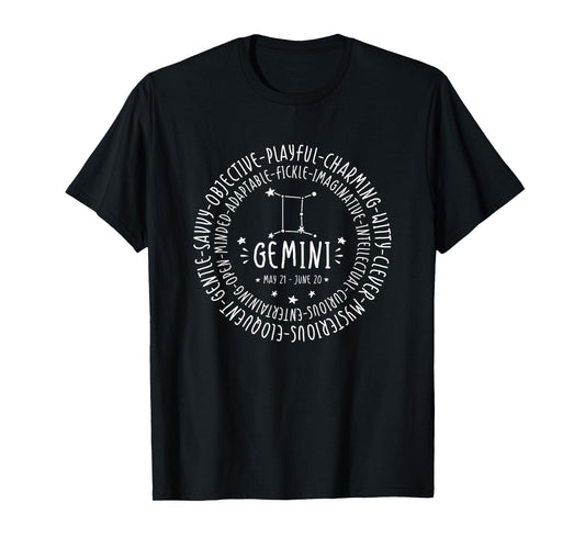 Gemini Zodiac Shirt - Gemini Personality Star Sign Tshirt T-Shirt