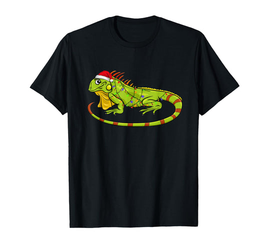 Iguana Christmas Light Sweater Funny Animals Lover Xmas Gift T-Shirt