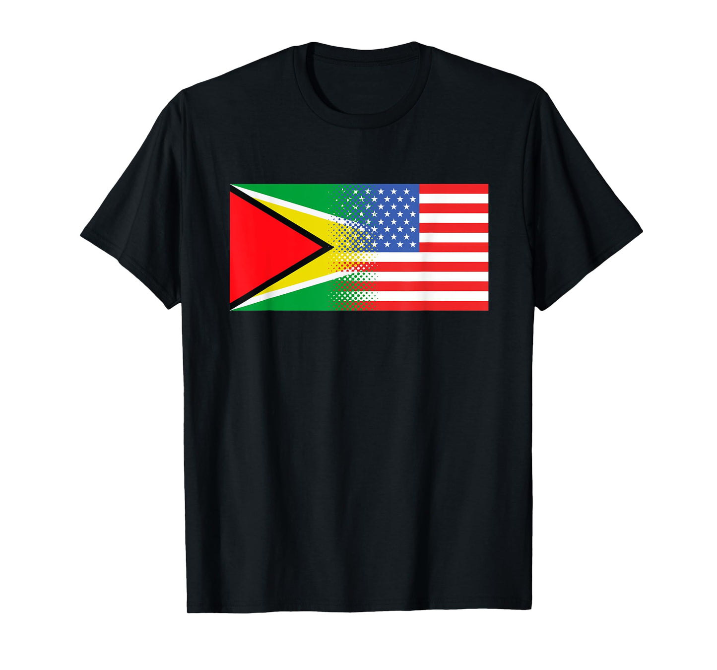 Guyana American Flag Half Guyanese Half USA Gift T-Shirt
