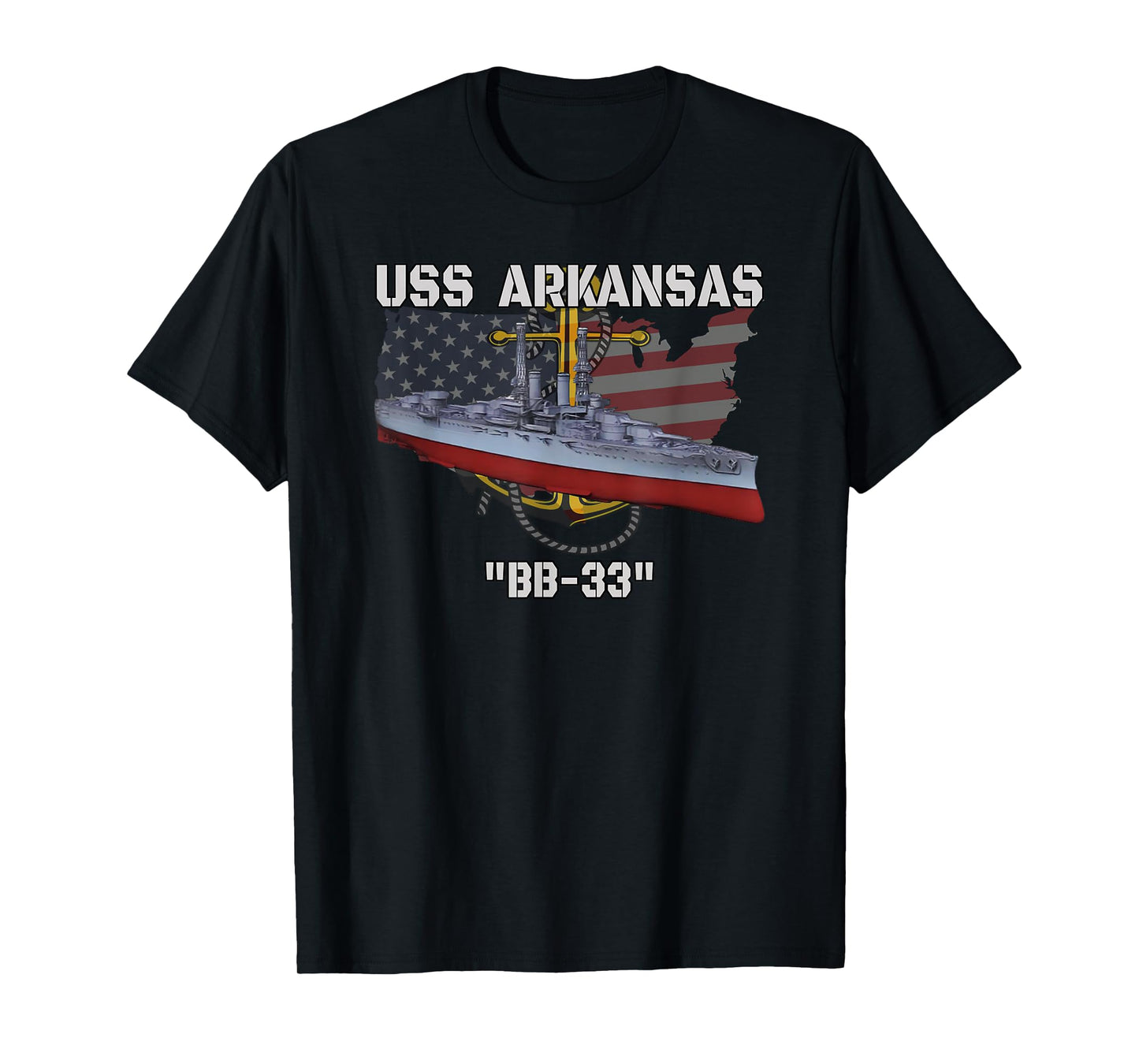 USS Arkansas BB-33 Battleship Veteran Warship Father Grandpa T-Shirt