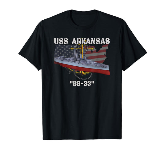 USS Arkansas BB-33 Battleship Veteran Warship Father Grandpa T-Shirt