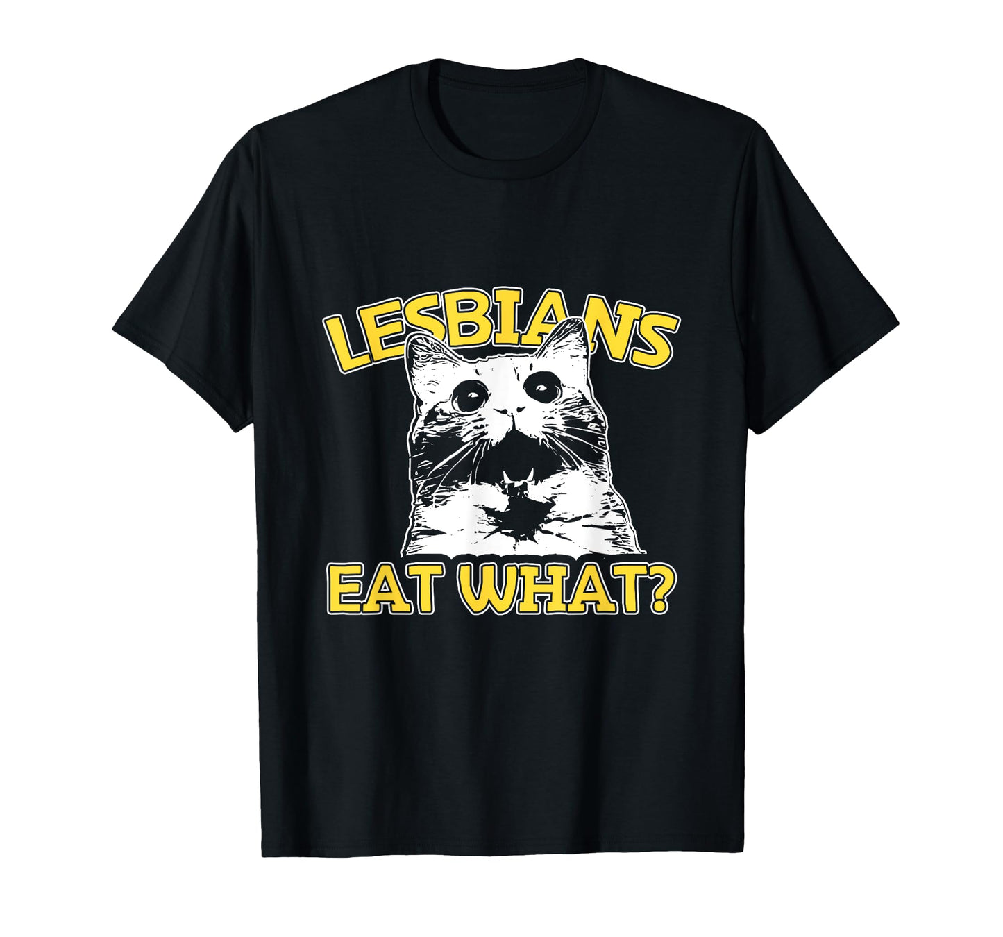 Funny Cat Lovers Lesbians Eat What? Gay Women's T-Shirt