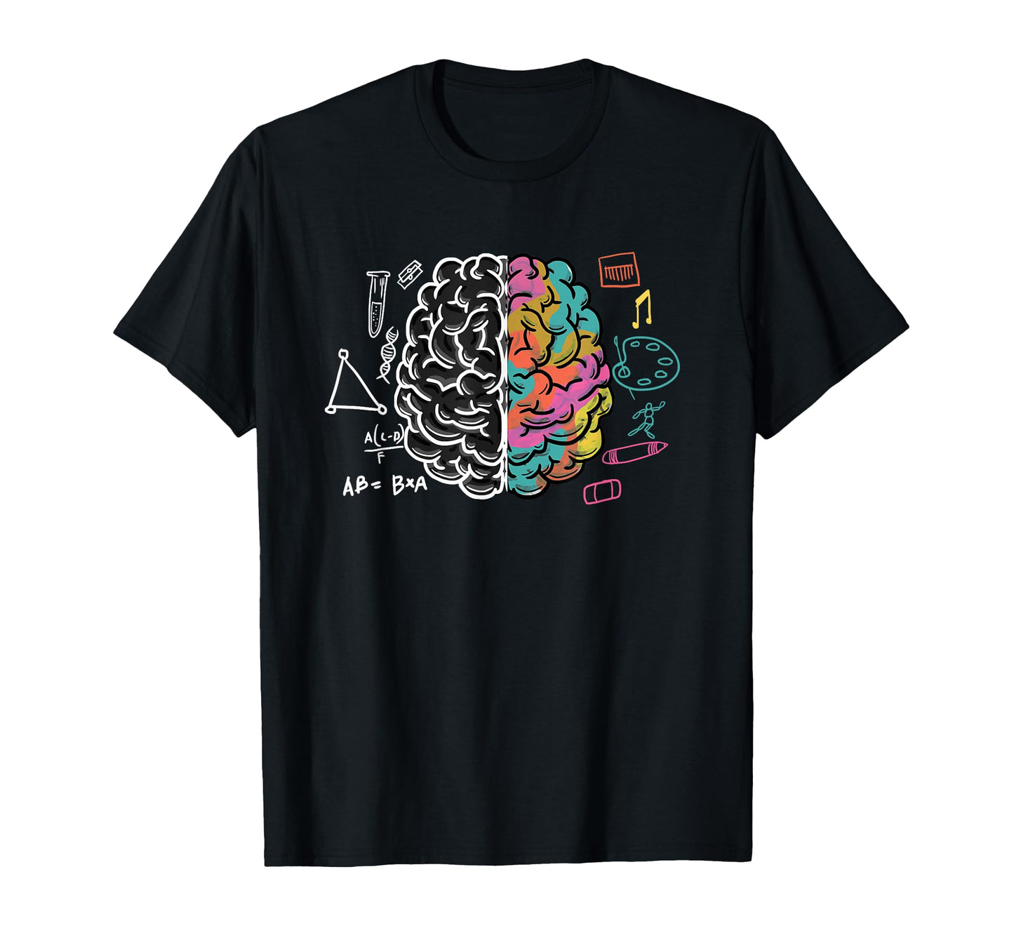 Color Splitted Brain Science Art Physician Neurologist Gift T-Shirt