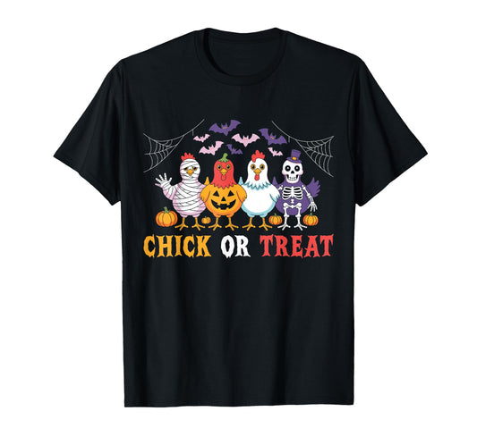Chicken Chick Or Treat Funny Halloween Costume Farmer T-Shirt