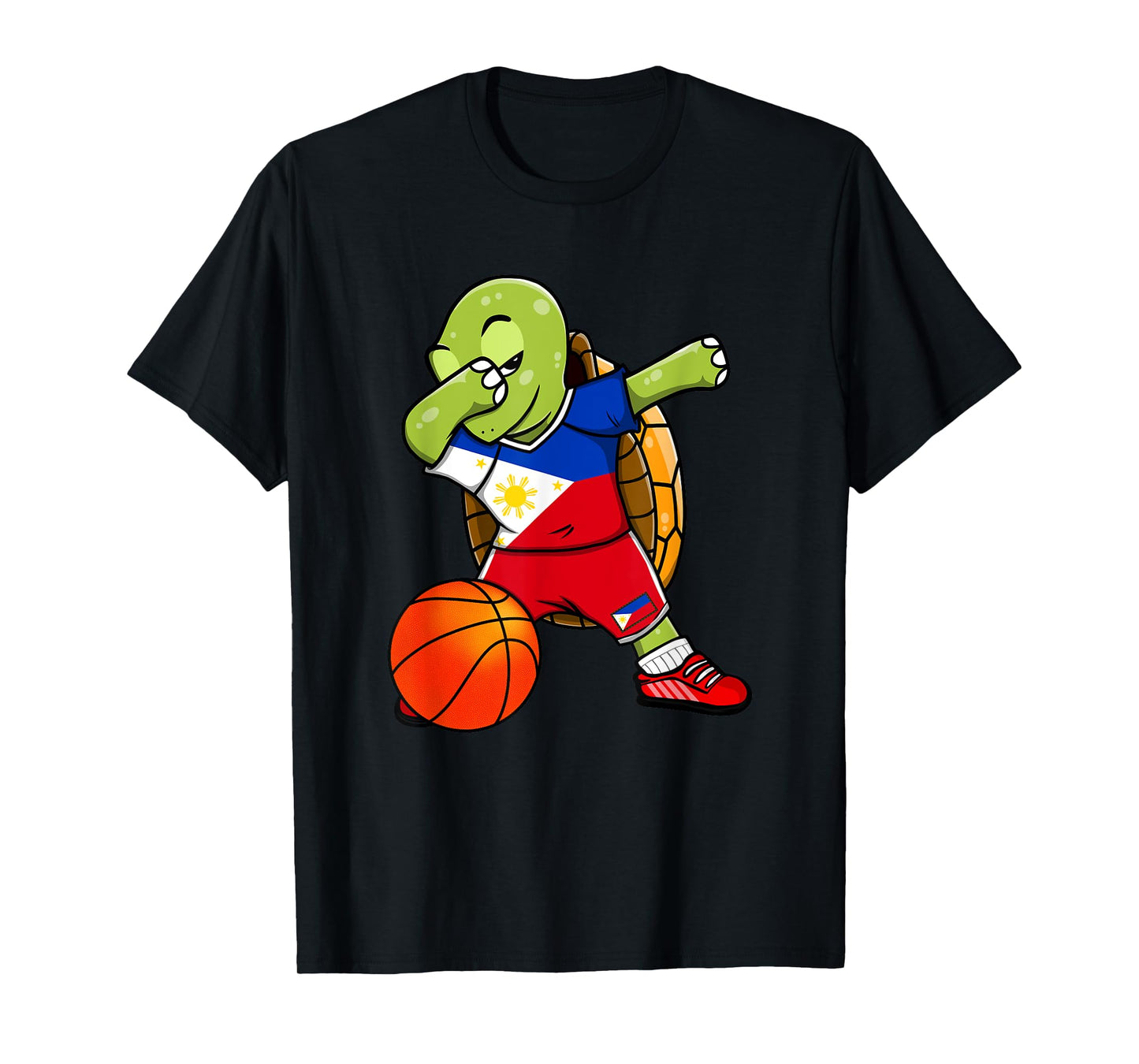 Dabbing Turtle Philippines Jersey Philippine Basketball Fans T-Shirt