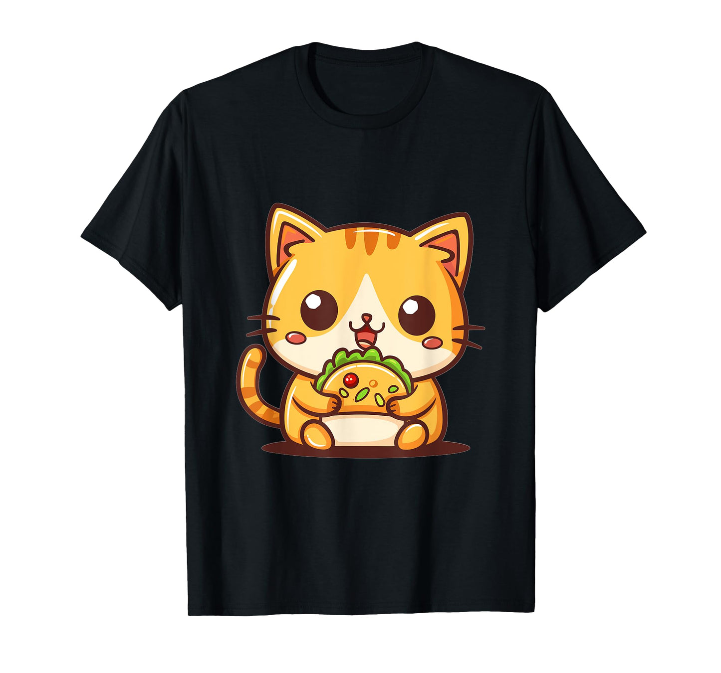 Funny Cat Kitten eating taco Graphic T-Shirt for Men Women Girls Kids