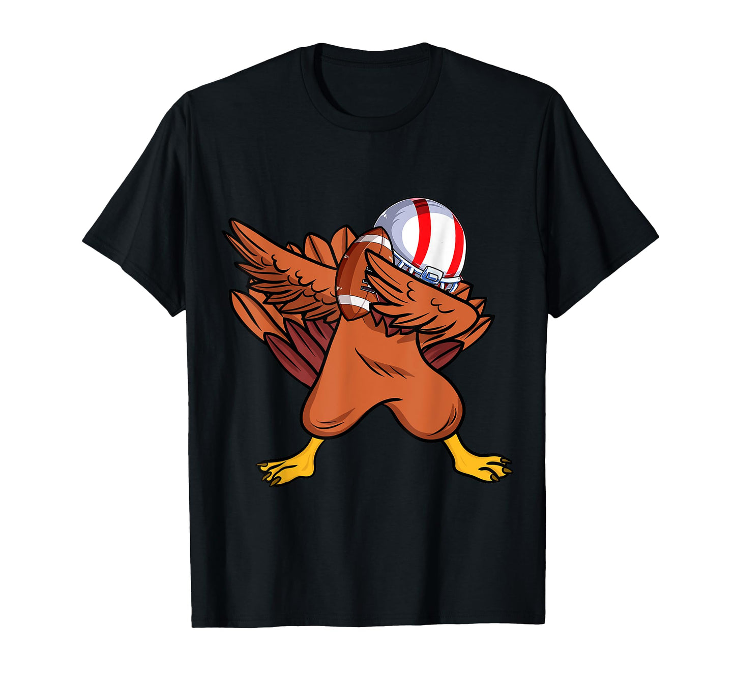 Dabbing Football Player Boys Men dabbing turkey thanksgiving T-Shirt