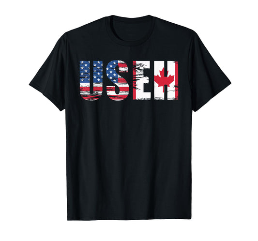 Half American Half Canadian USA Flag Canada America T-Shirt