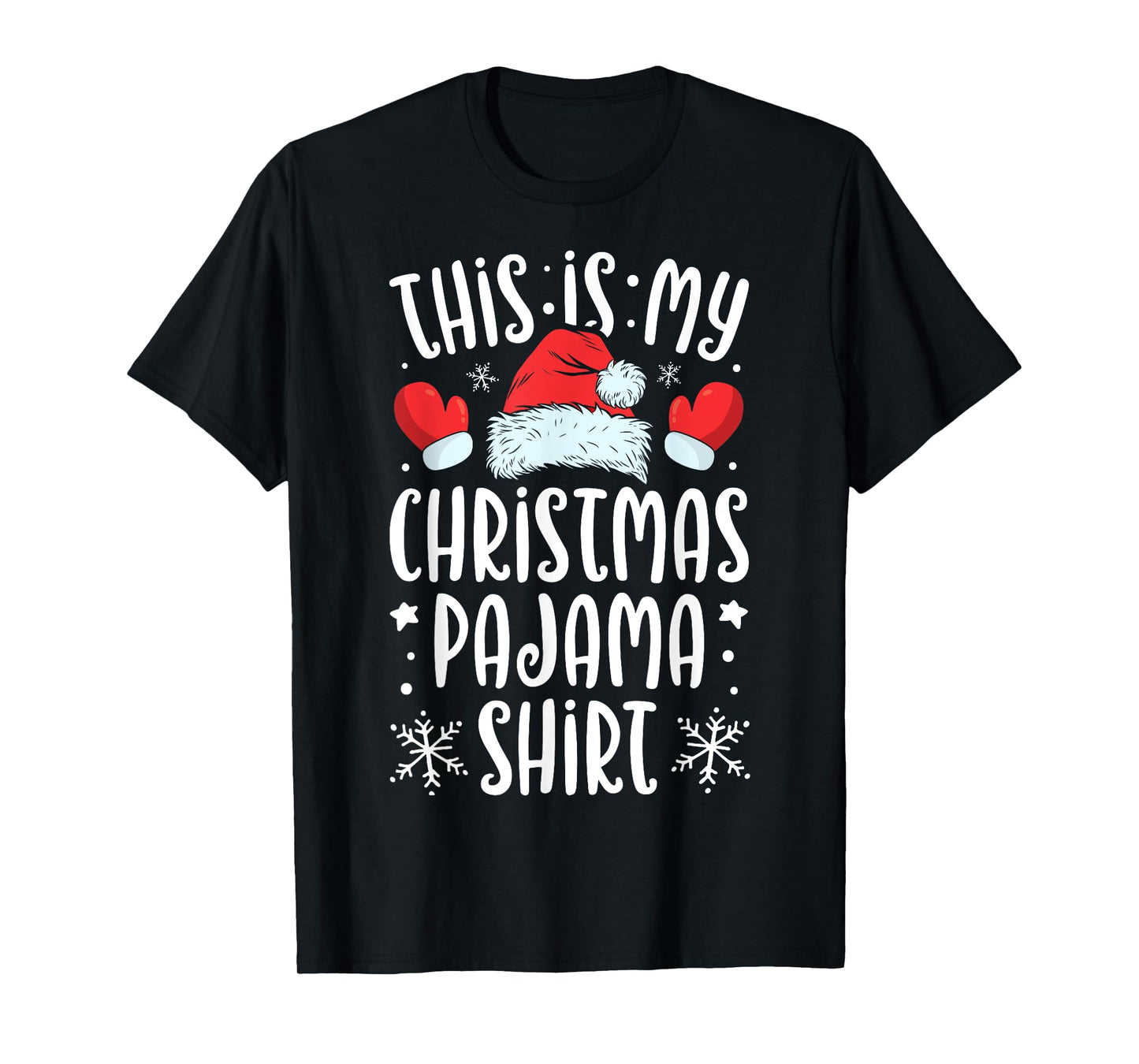This Is My Christmas Pyjamas Funny Boys Men Xmas Santa Hat T-Shirt