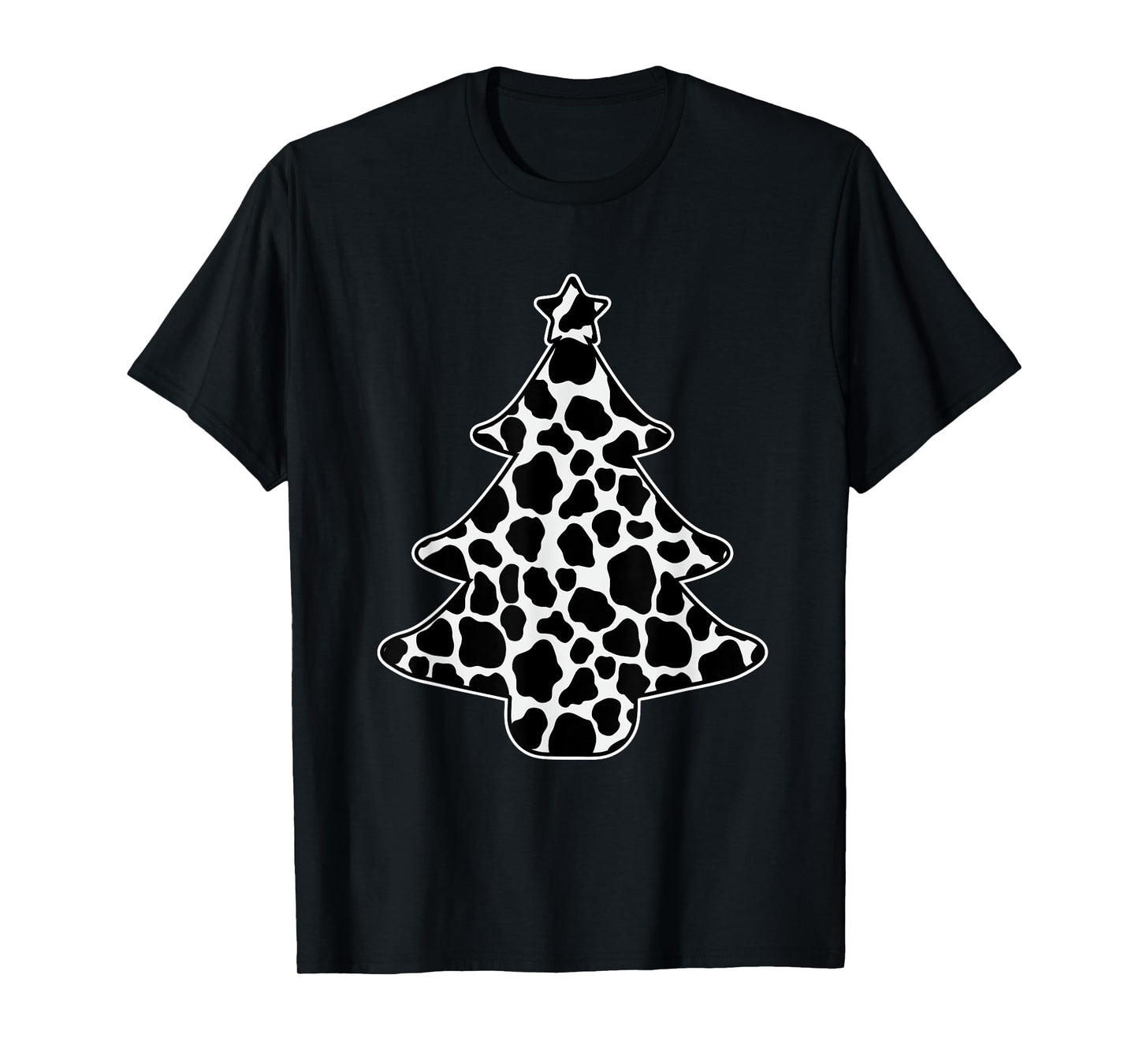 Cow Print Christmas Tree Pajama X-Mas Farm Animal Farmer T-Shirt