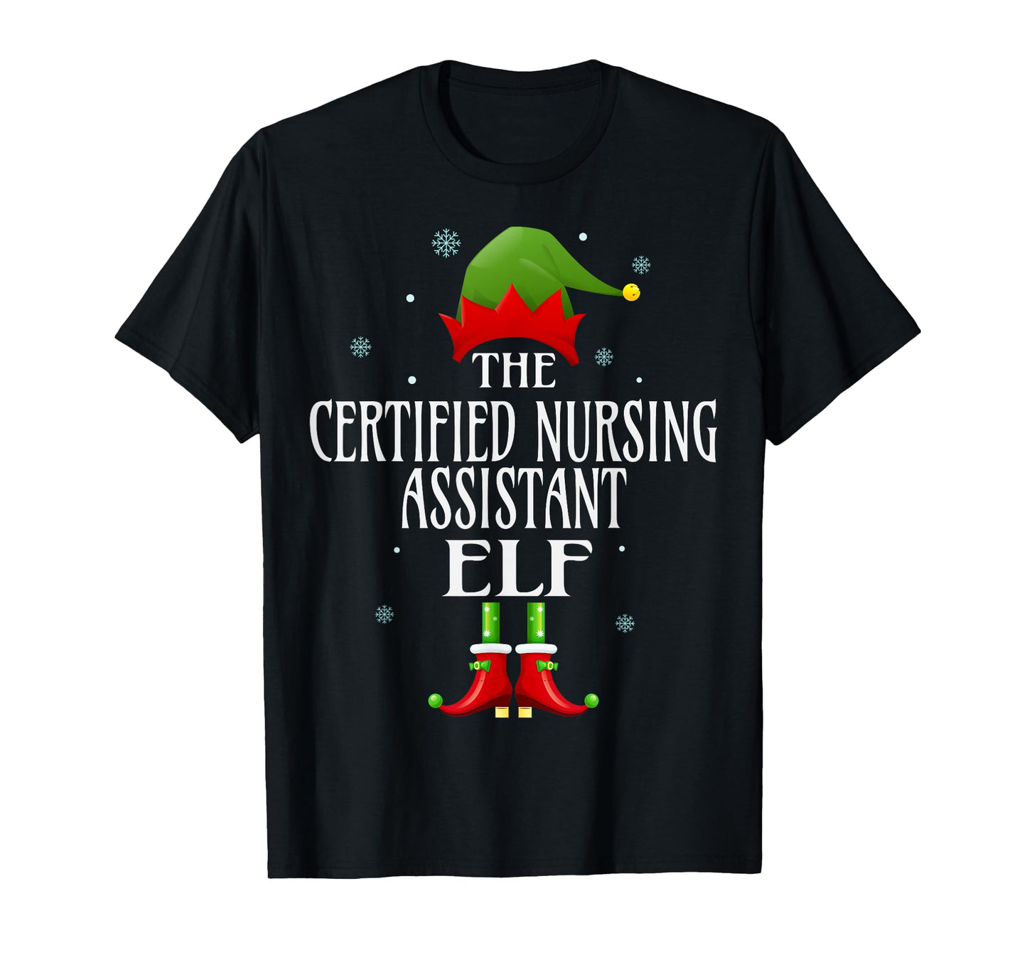 CNA Certified Nursing Assistant Elf Xmas Matching Christmas T-Shirt