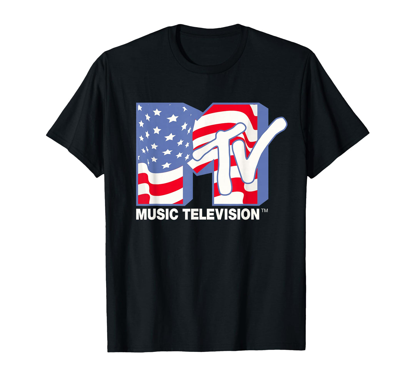 MTV Americana Flag Logo T-Shirt