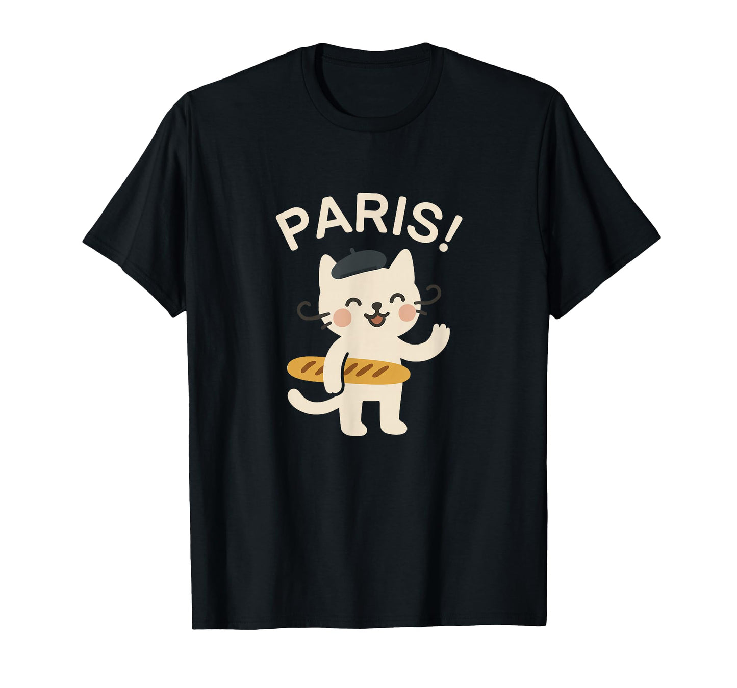 Paris France Funny Cute Cat Graphic T-Shirt