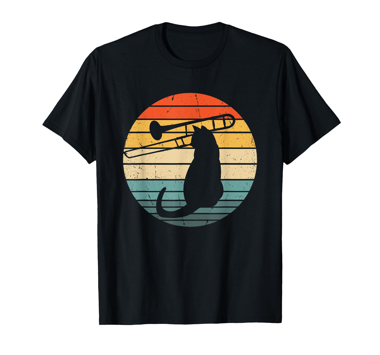 Cat Playing Trombone Trombonist Funny Cat Jazz Trombone Men Women Girls Kids T-Shirt