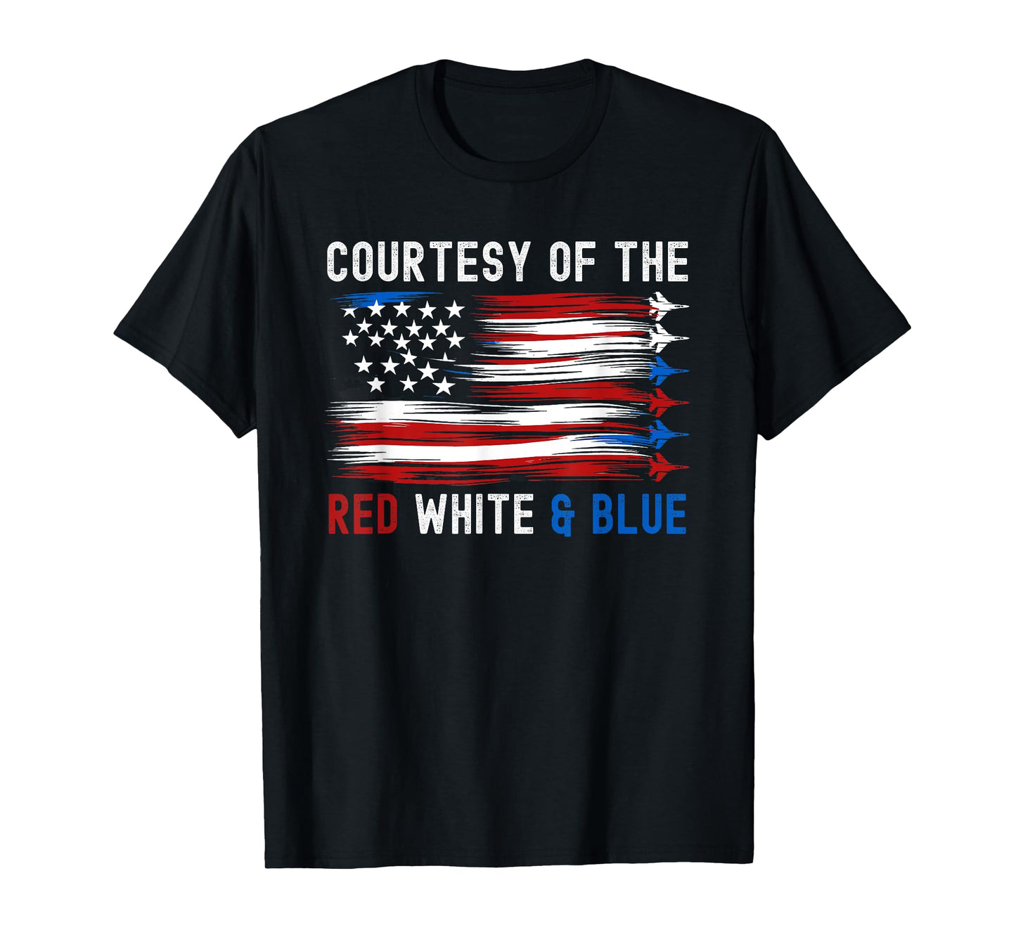 Courtesy Red White Blue Funny Patriotic US Flag T-Shirt