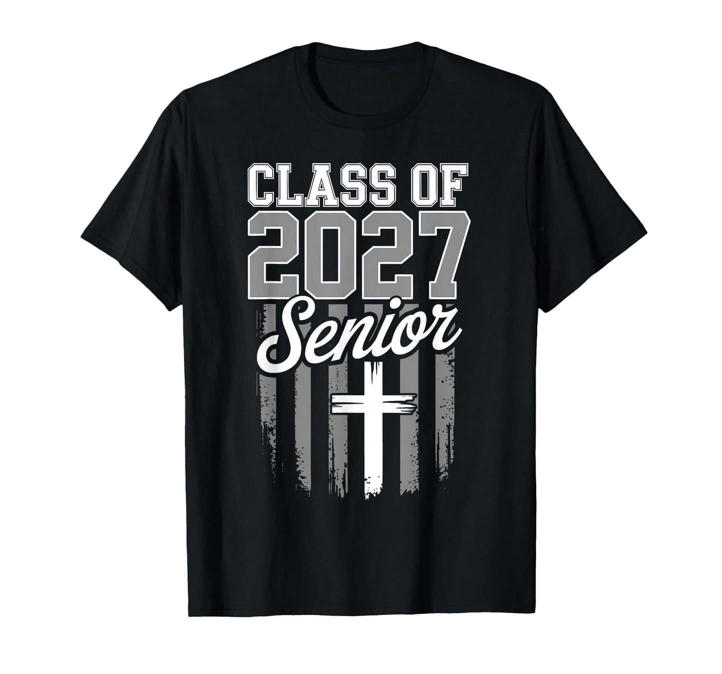 Senior Class of 2027 Christian American Flag 2027 Graduation T-Shirt