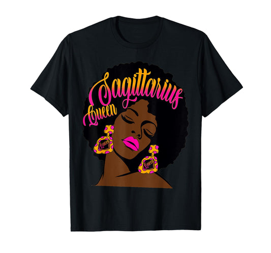 Black Queen Birthday Gift Candy Afro Diva Sagittarius Zodiac T-Shirt