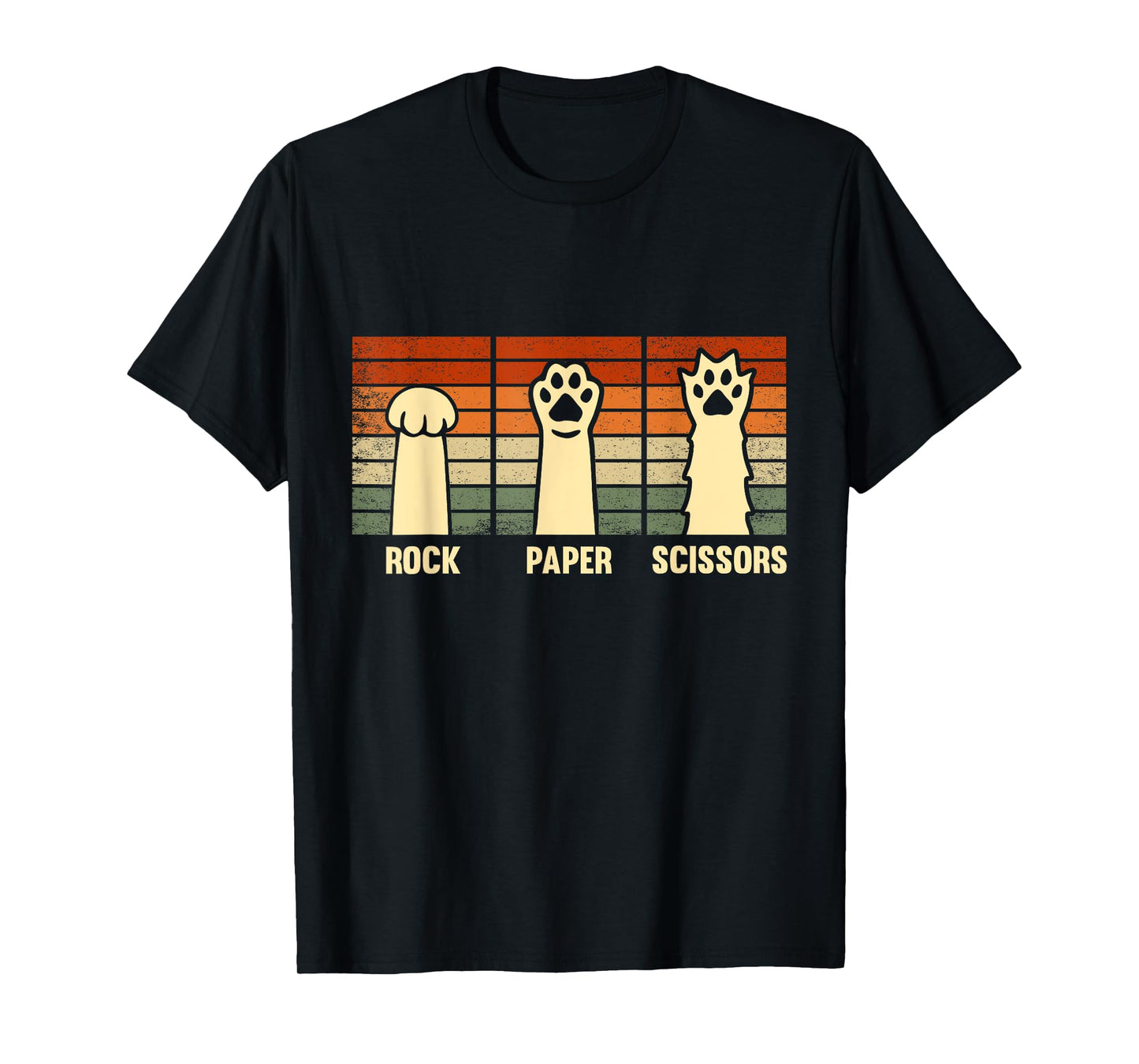 Rock Paper Scissors Hand Game Cute Paw Funny Cat Kids T-Shirt