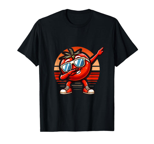 Dab Tomato Dancing Dabbing Retro Fruit T-Shirt