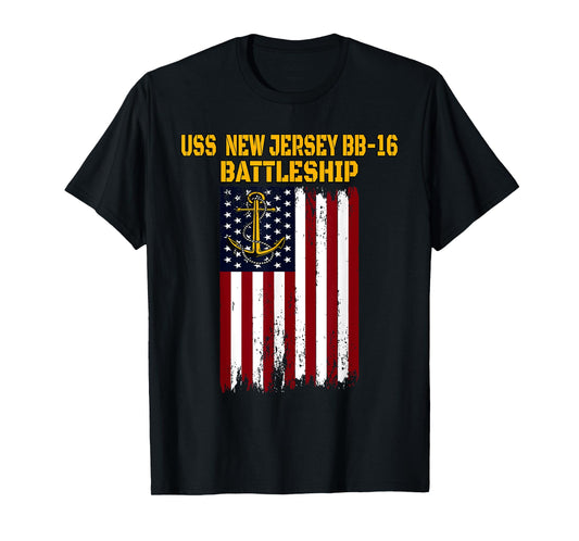 Battleship USS New Jersey BB-16 Warship Veterans Day Father T-Shirt