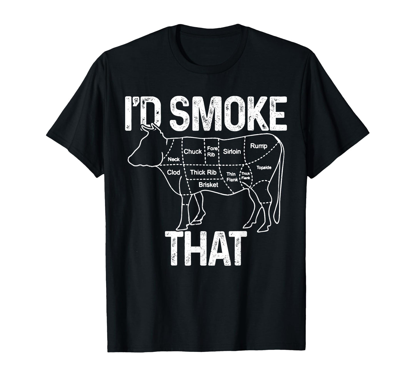 Chef Butcher Cook BBQ I'd Smoke That Cow Beef Funny Gift T-Shirt
