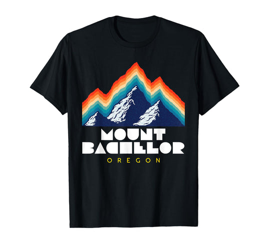 Mount Bachelor, Oregon - USA Ski Resort 1980s Retro T-Shirt