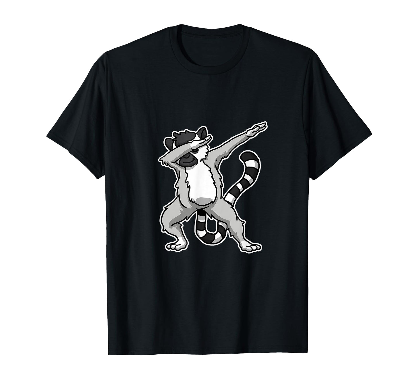 Witziges Lemuren Kostm Und Geschenkidee Unisex-Adults, Kids Dabbing Lemure Gift Lemurs Dab Dance T-Shirt Black Cartoon T-Shirt Small Classic Fit Crew Collar Short Sleeve