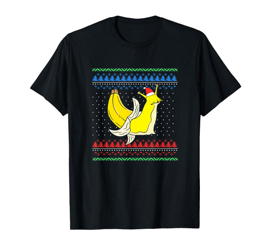 Christmas Banana Slug With Christmas Hat T-Shirt