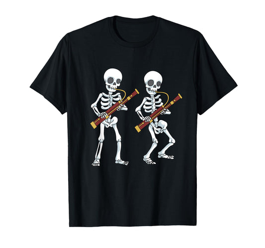 Skeleton Bassoon Tshirt Band Player Bassoonist Shirt Reeds T-Shirt