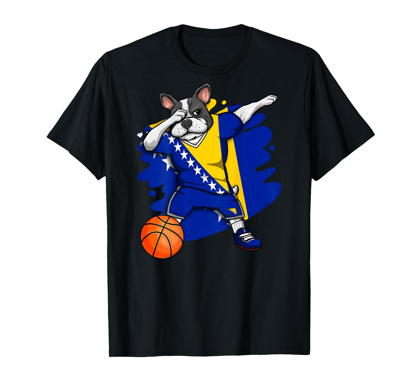 Dabbing Bulldog Bosnia Herzegovina Basketball Fan Jersey T-Shirt