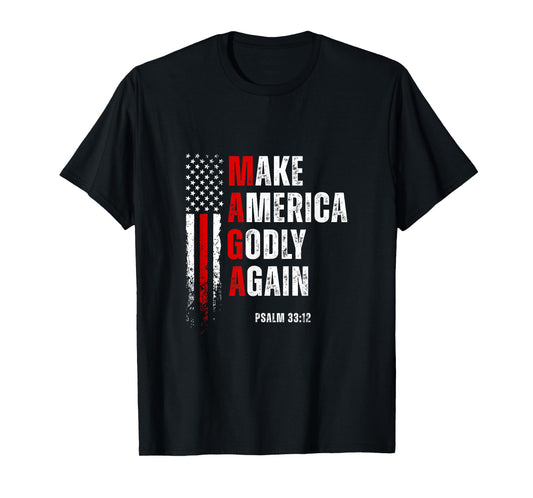Jesus Make America Godly Again American Patriot Christian T-Shirt