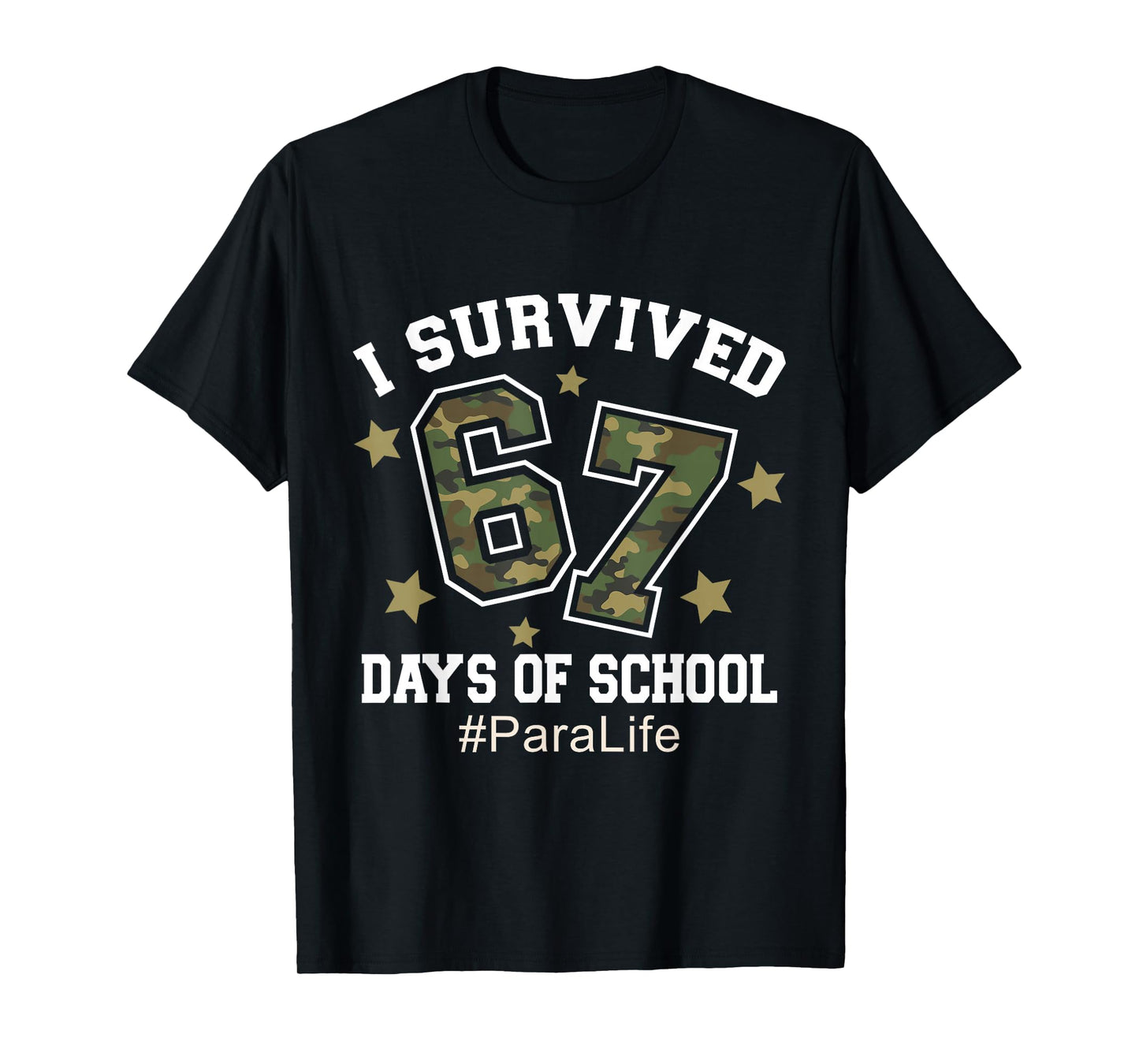 I Survived 67 Days of School Camo 6 7 Meme para Life T-Shirt