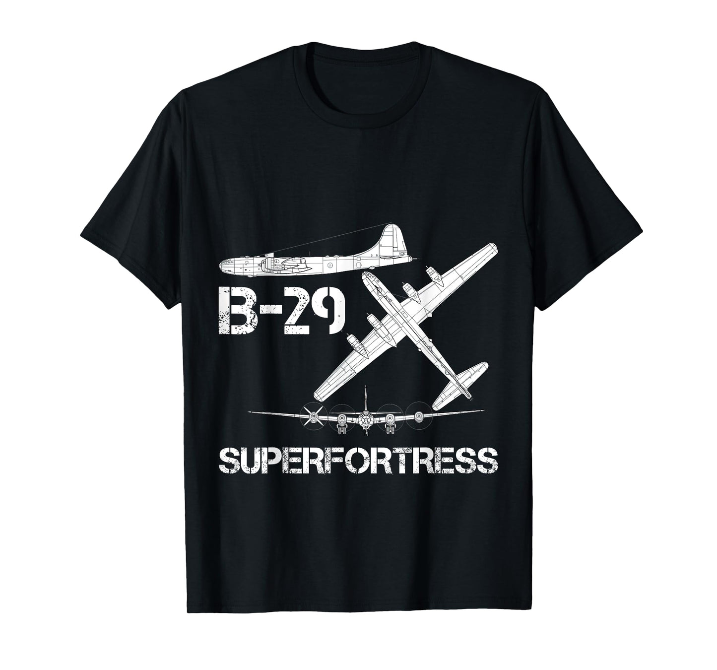 B-29 Superfortress WW2 Heavy Bomber Aircraft Blueprint T-Shirt